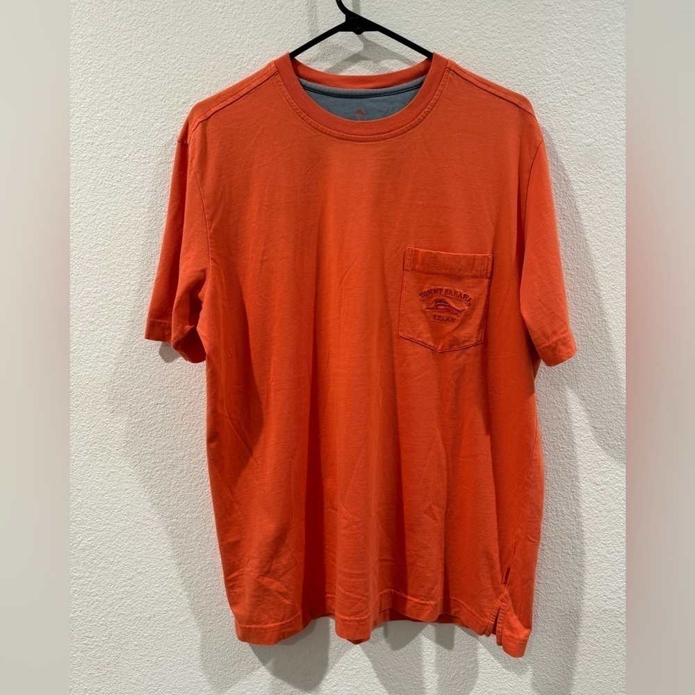 Tommy Bahama Relax 100% Pima Cotton Short Sleeve Embroidered Pocket Shirt Small